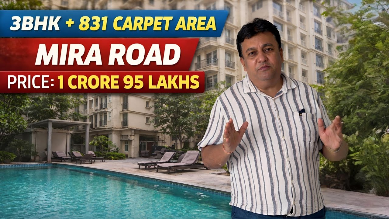 3 BHK Luxury Flat in Mira Road | 831 Carpet | Swimming Pool | Price ₹1.38 Cr