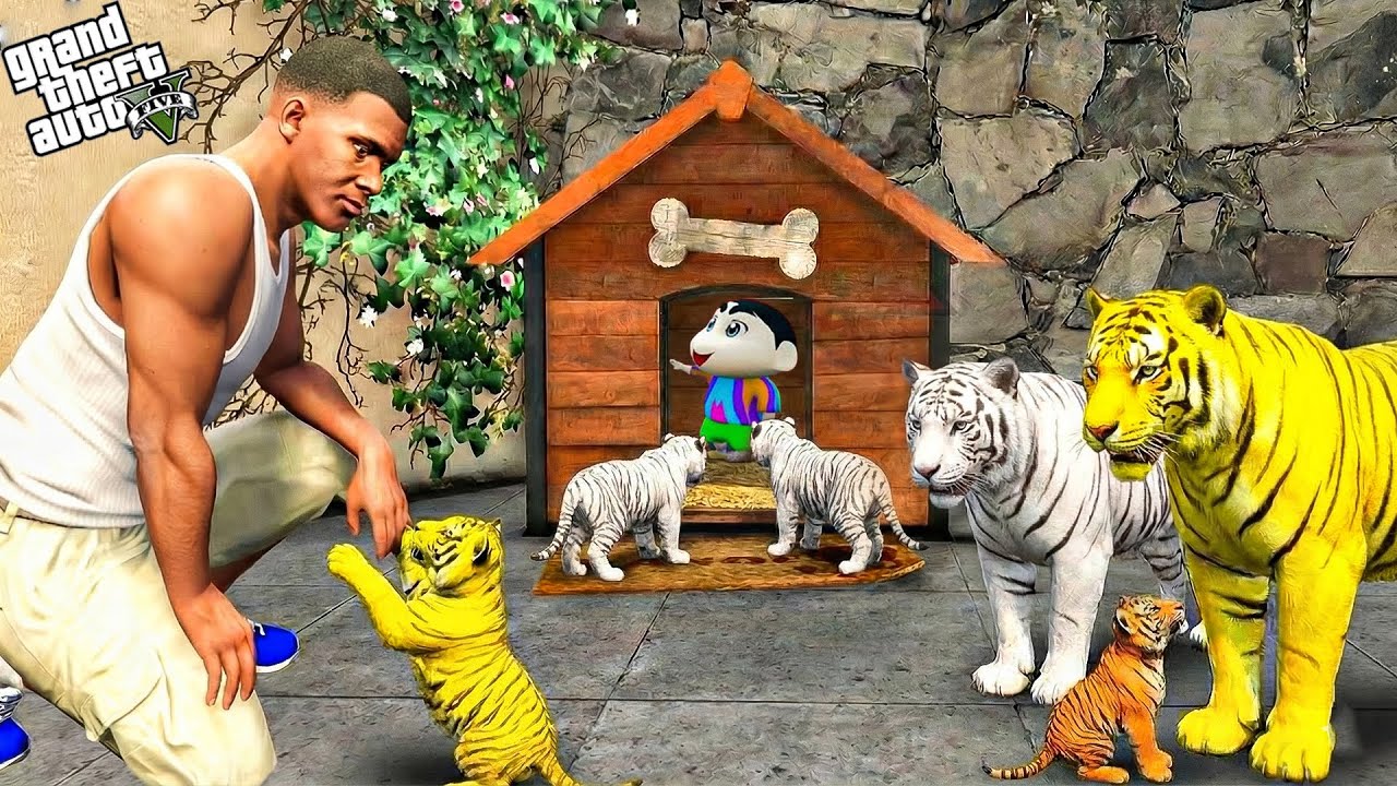 Franklin & Shinchan Rescue Tiger Babies from Danger in Los Santos! 🐯🔥 | GTA 5