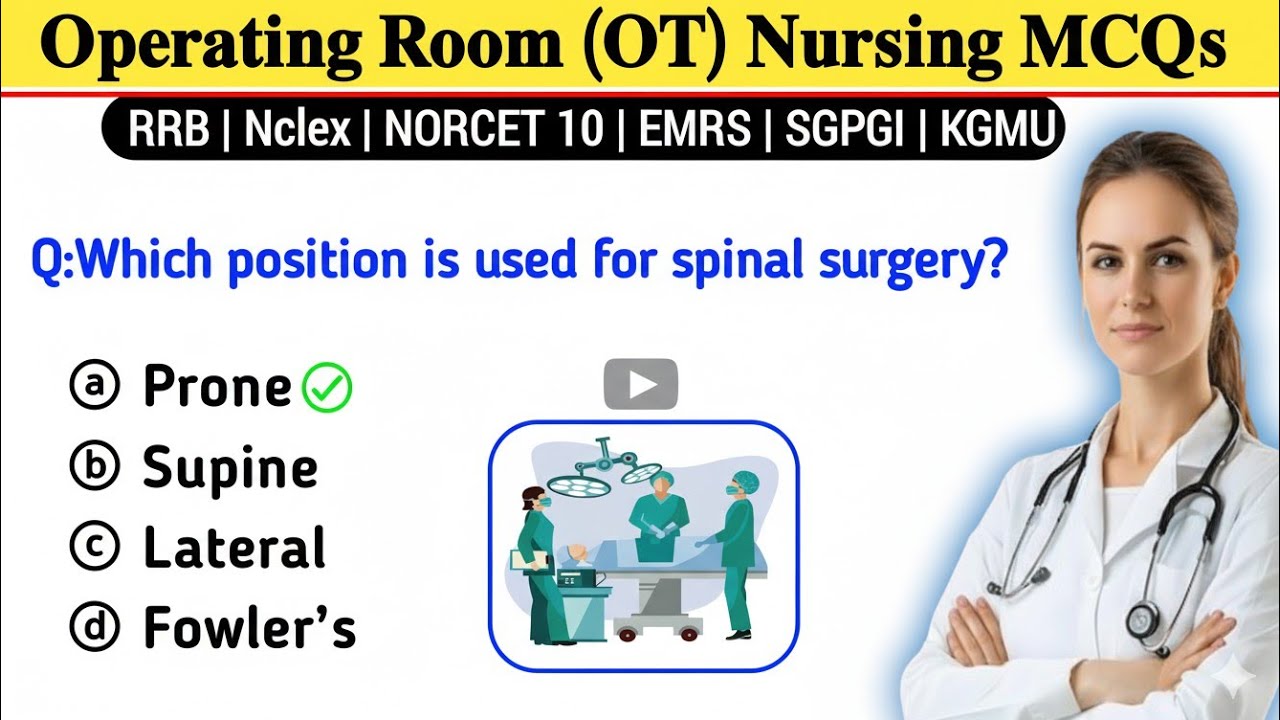  Nursing MCQs 2025 | Operation Theatre Technician & Assistant Exam Preparation | Most Repeated MCQs