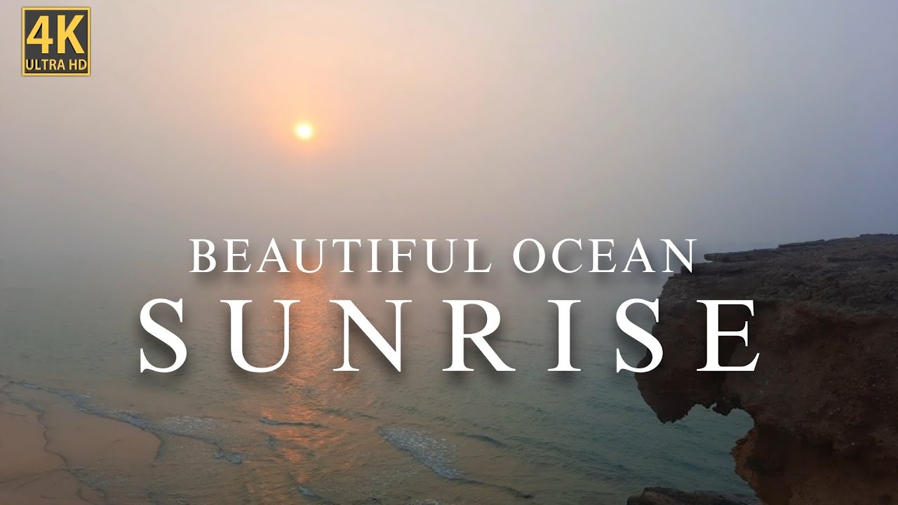 Beautiful sunrise in the Indian Ocean,relaxing music, relaxing sound, beautiful view