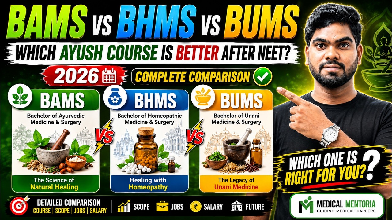 BAMS vs BHMS vs BUMS 2026 | Which AYUSH Course is Better After NEET?