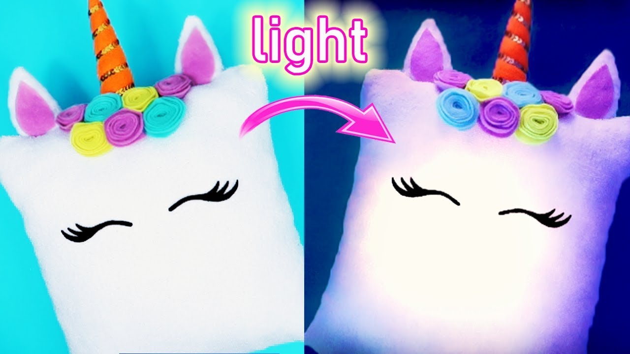 DIY UNICORN LIGHT PILLOW! NO SEW! Amazing Unicorn DIYs!