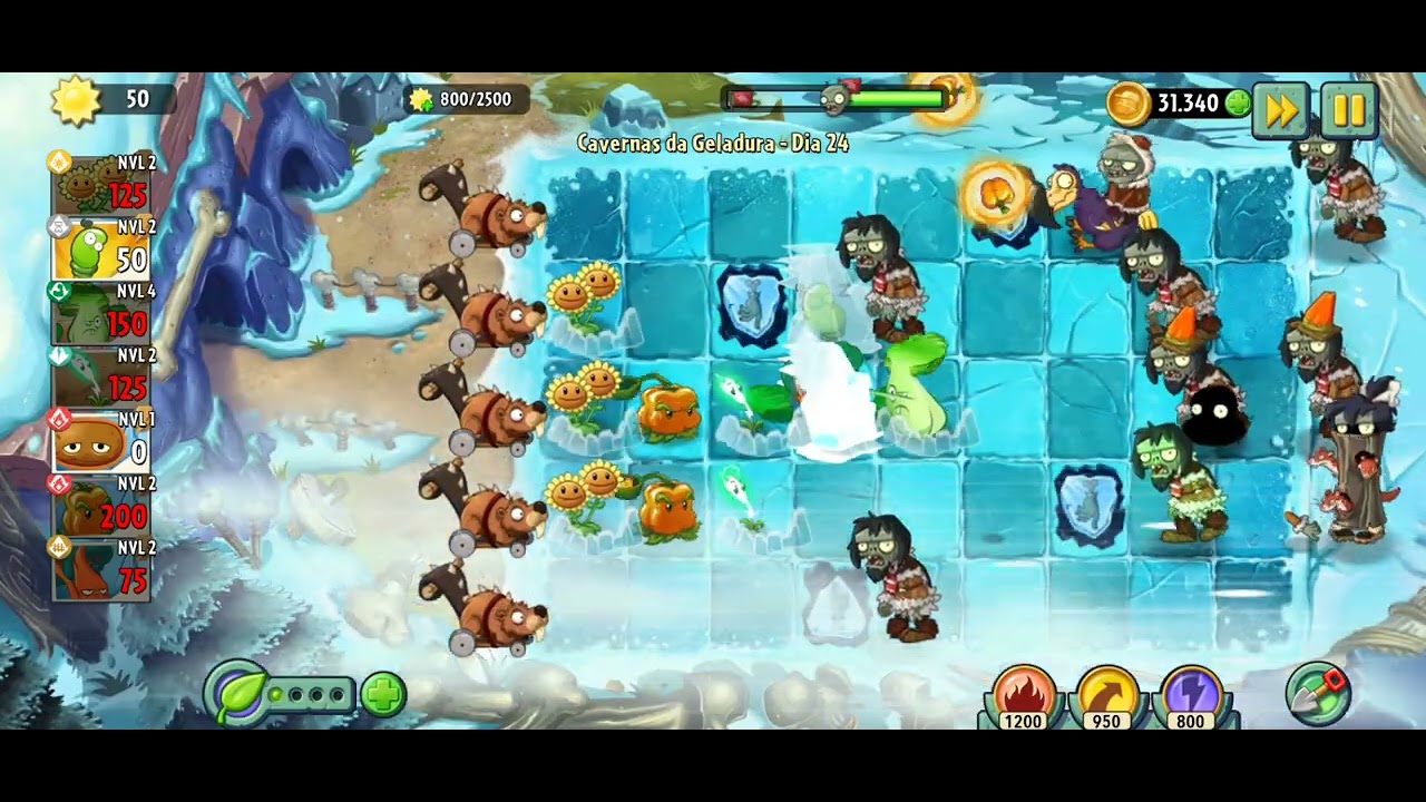Plantas vs zombis 2 Cavernas da Geladura #24 
