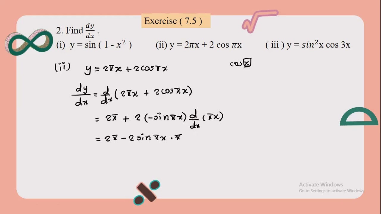 Grade 12 , Chapter 7 , Exercise (7.5) No.2 ( i ,ii, iii )