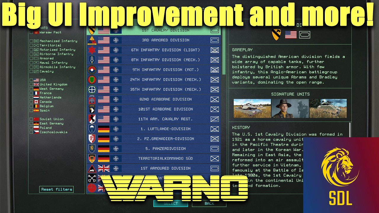 New UI, End of AGL Meta and some love for Reservist Divisions!  Nemesis 6 Patch Preview 3/3