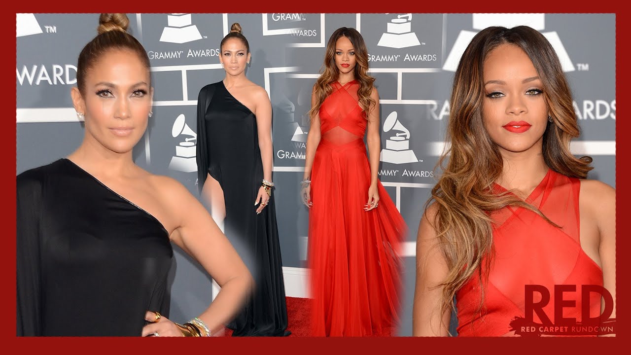 Rihanna & Jennifer Lopez Red Hot 2013 GRAMMY Awards