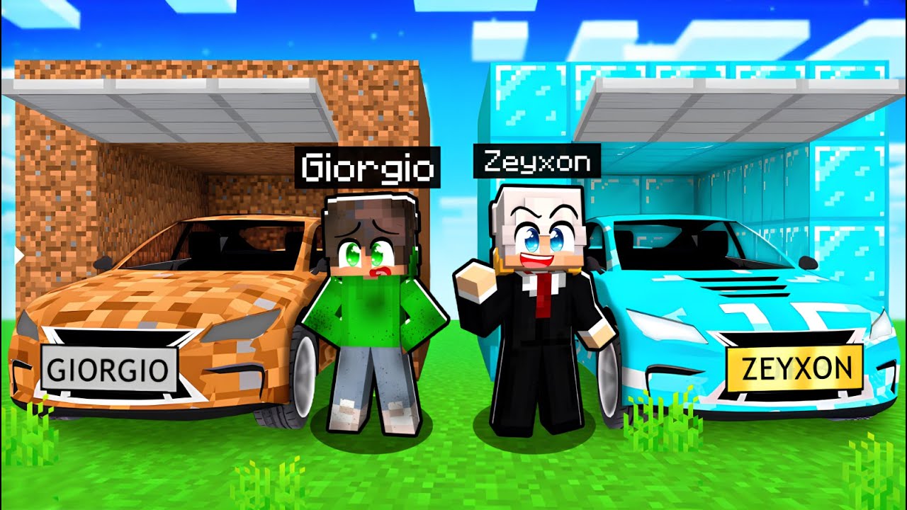 GARAGE di DIAMANTE contro GARAGE di TERRA in MINECRAFT!