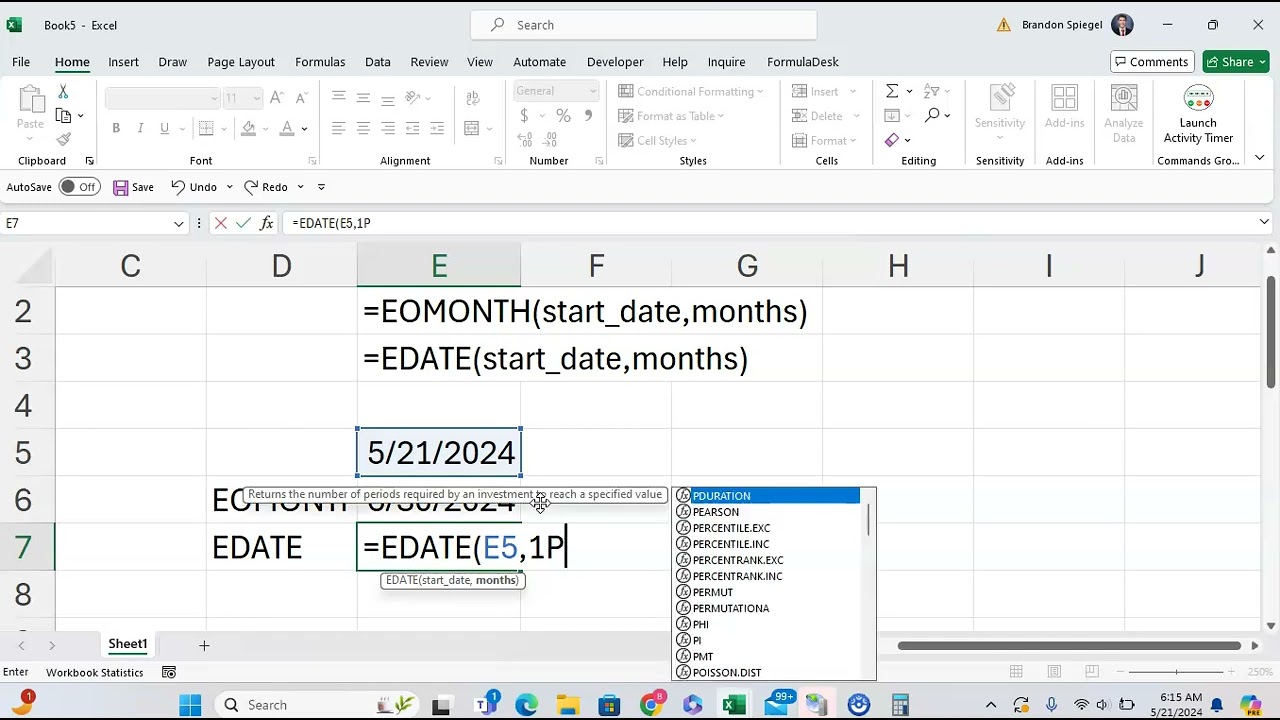 EOMONTH vs EDATE Function in Microsoft Excel! Working With Months in Excel #msexcel #howto
