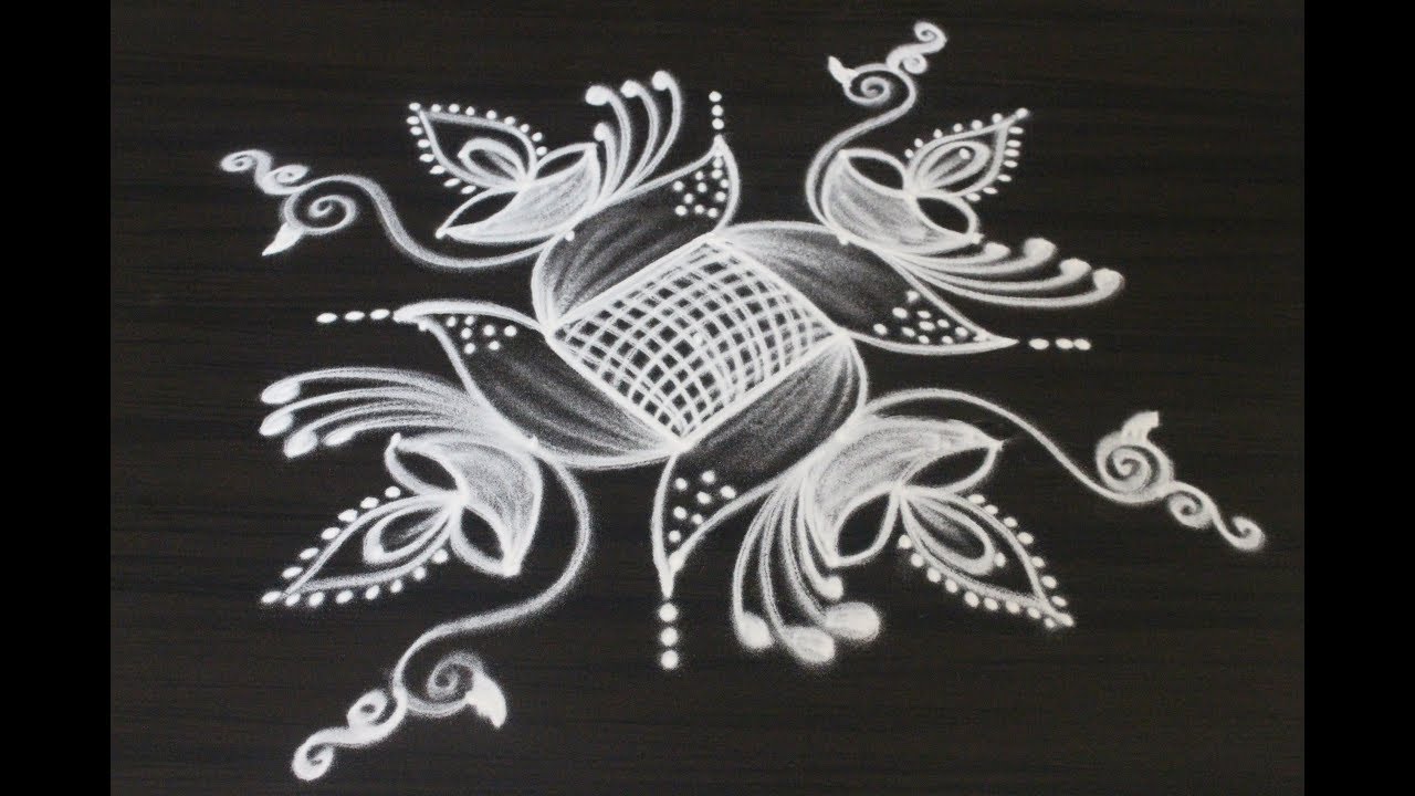 Creative new rangoli and kolam designs drawn for Diwali 2018 || Deepavali muggulu
