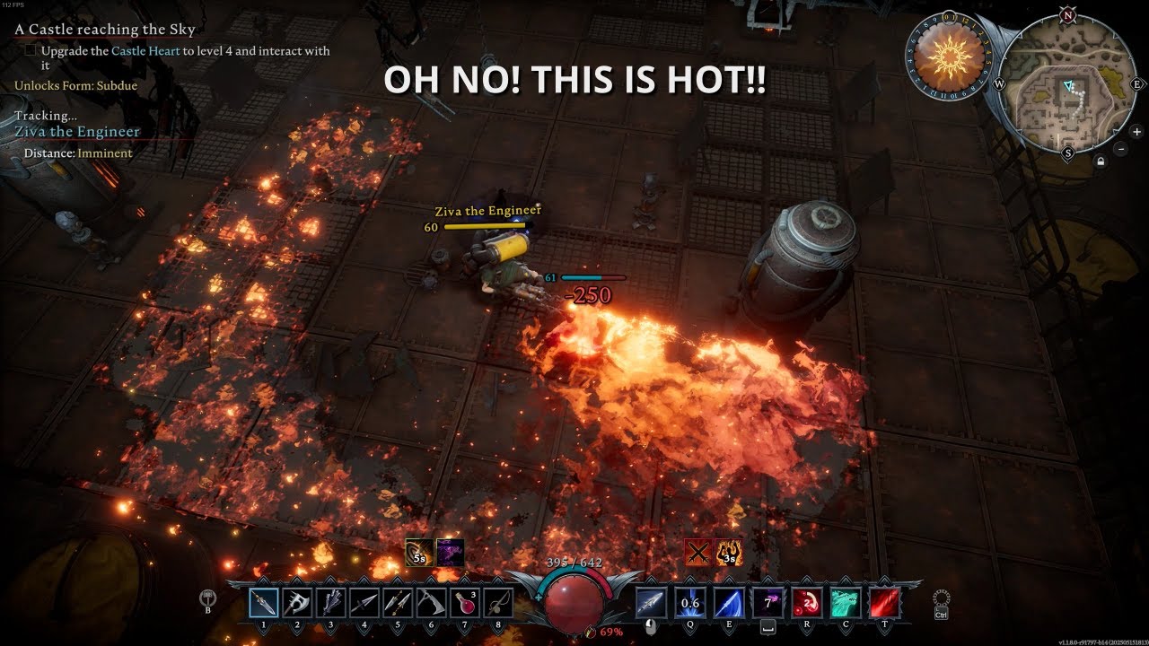 V Rising - Solo - Ziva the Engineer - 1.1 Boss Fight - Getting Burned & Coming Back with Patience