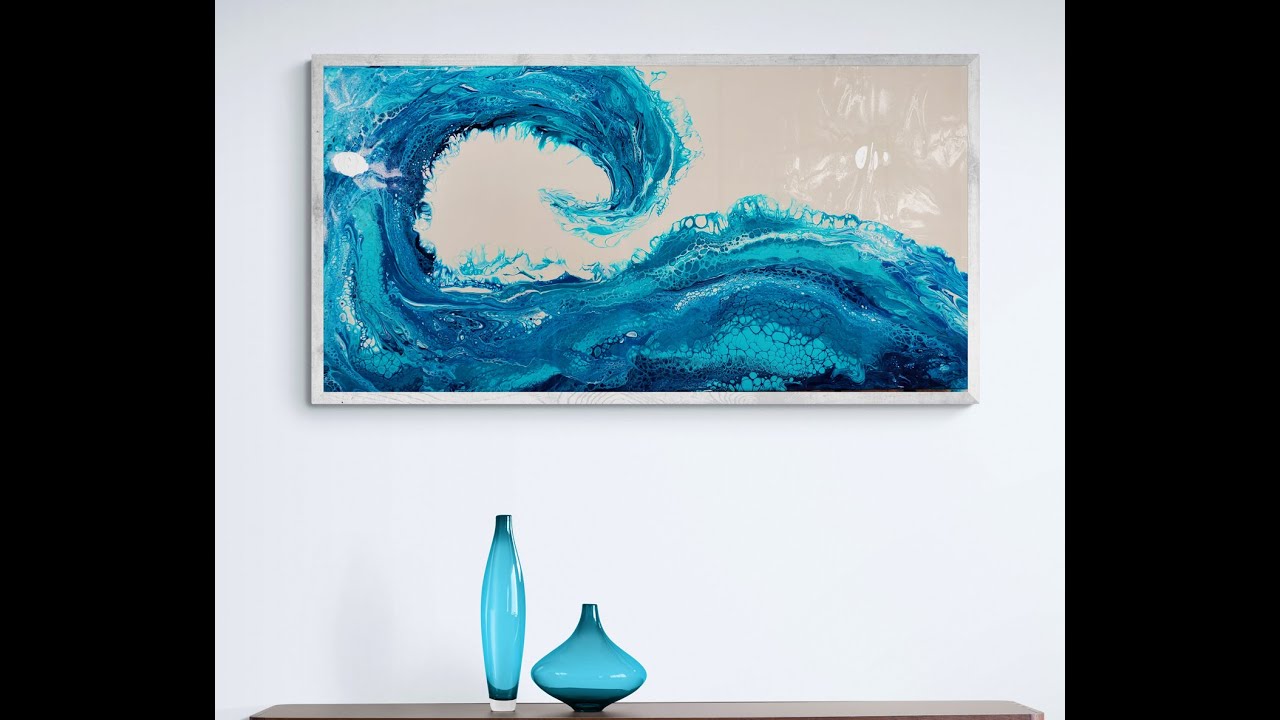 (465) GIANT WAVE Acrylic Pour Painting Using SWIPE Technique!  Harmony House Art