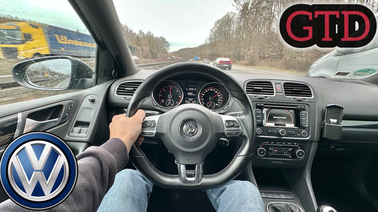 VOLKSWAGEN GOLF VI GTD 170HP 2012 AUTOBAHN POV DRIVE TOP SPEED AND ACCELERATION (DIESEL POWER)