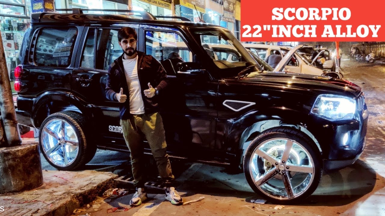 Black Modified Scorpio| 22''Inch Alloy Wheels| Low Profile Tyres| Full Led Installed|