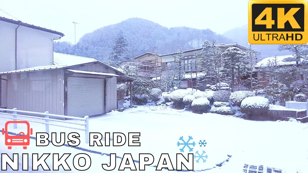 [4K] Heavy Snowfall Bus Ride in Nikko Japan | Tochigi Nikko Winter Wonderland | 日光栃木降雪