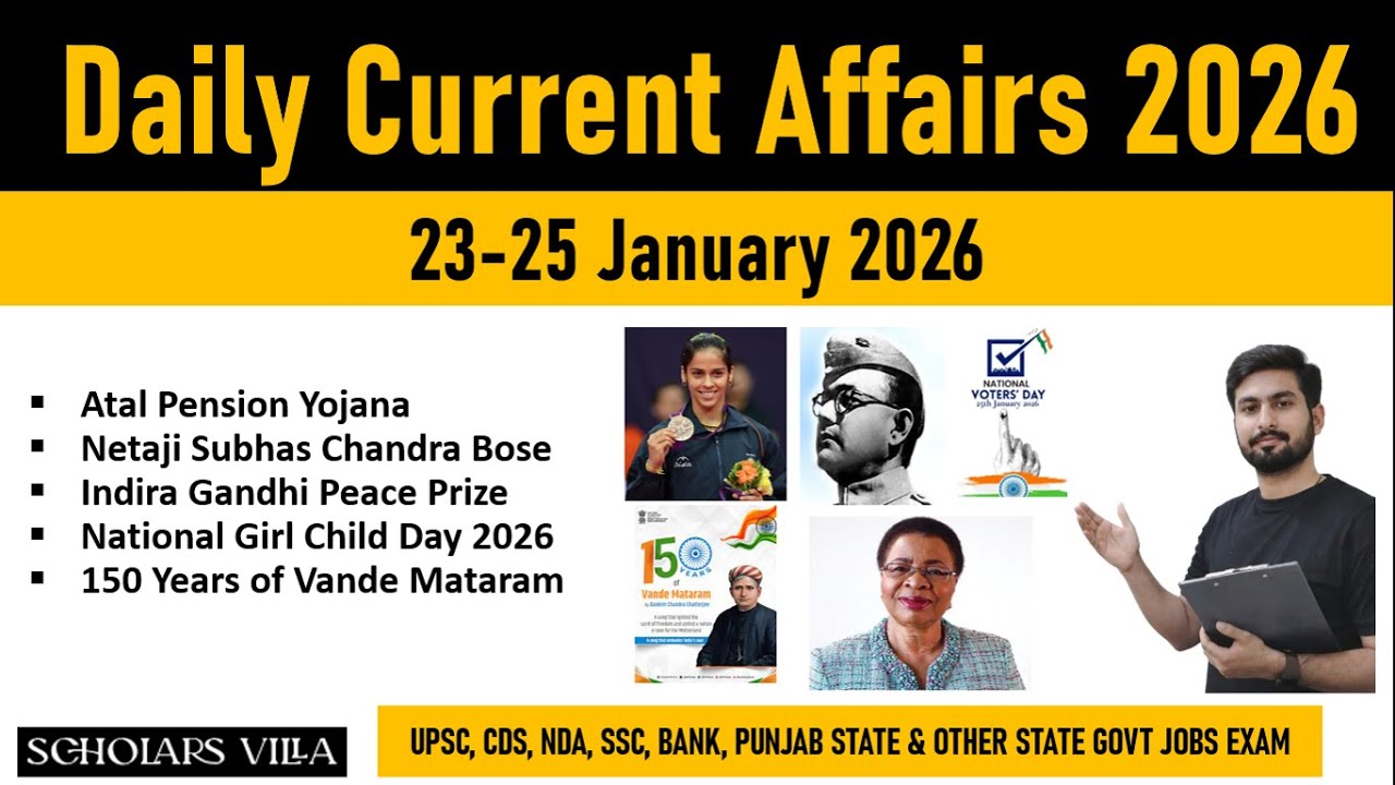 23rd to 25th January Current Affairs 2026 | Daily Current Affairs 2026 | Current Affairs Daily 2026