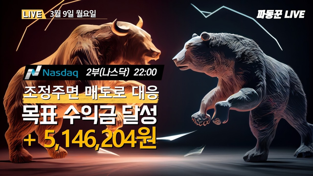 [해외선물 실시간 나스닥] 3/09 파동꾼 나스닥 목표수익달성 #해외선물 #해외선물실시간 #해외선물실시간차트 #나스닥 #항셍 #해외증시 #차트만들기 #해외선물차트 #신호매매
