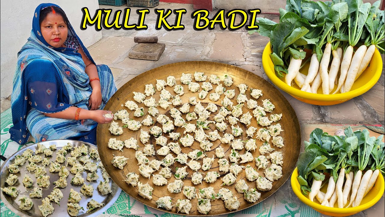 मूली की बड़ी अभी बनाएंगे तो साल भर आराम से खाएंगे Mooli ki Badi / Muli Vadi / Village Style Cooking