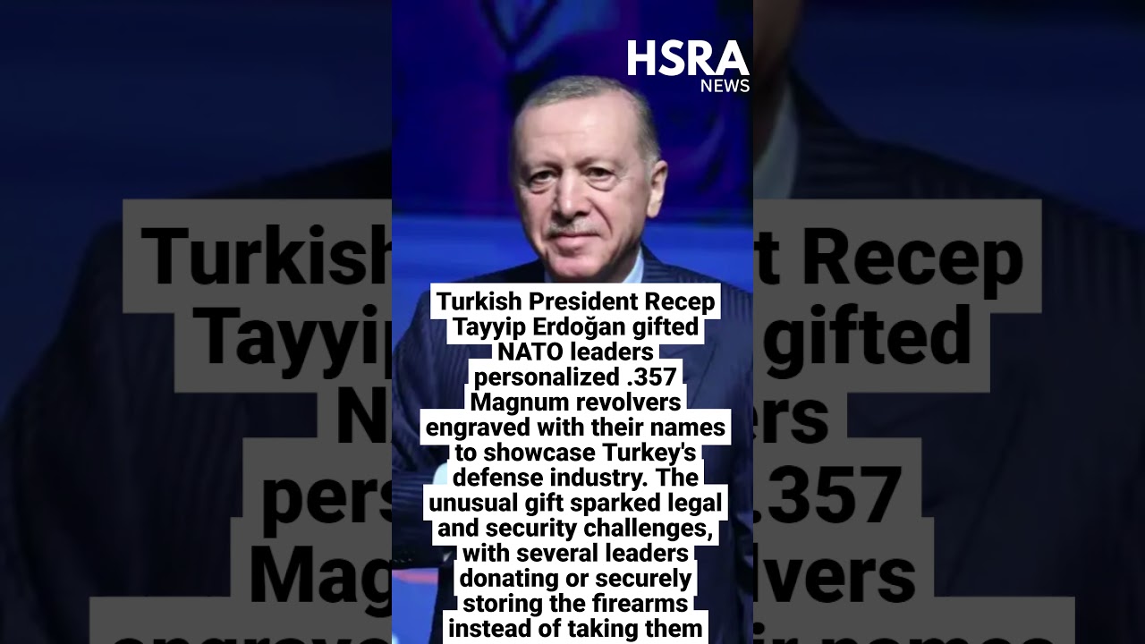 Erdogan Gifts Personalized Revolvers to NATO Leaders #shorts #breakingnews #nato