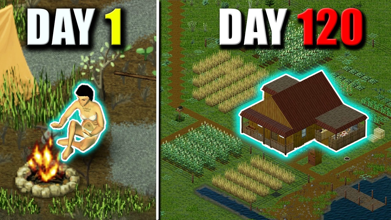 I Survived 120 Days In The WILDERNESS - Project Zomboid With NO LOOT