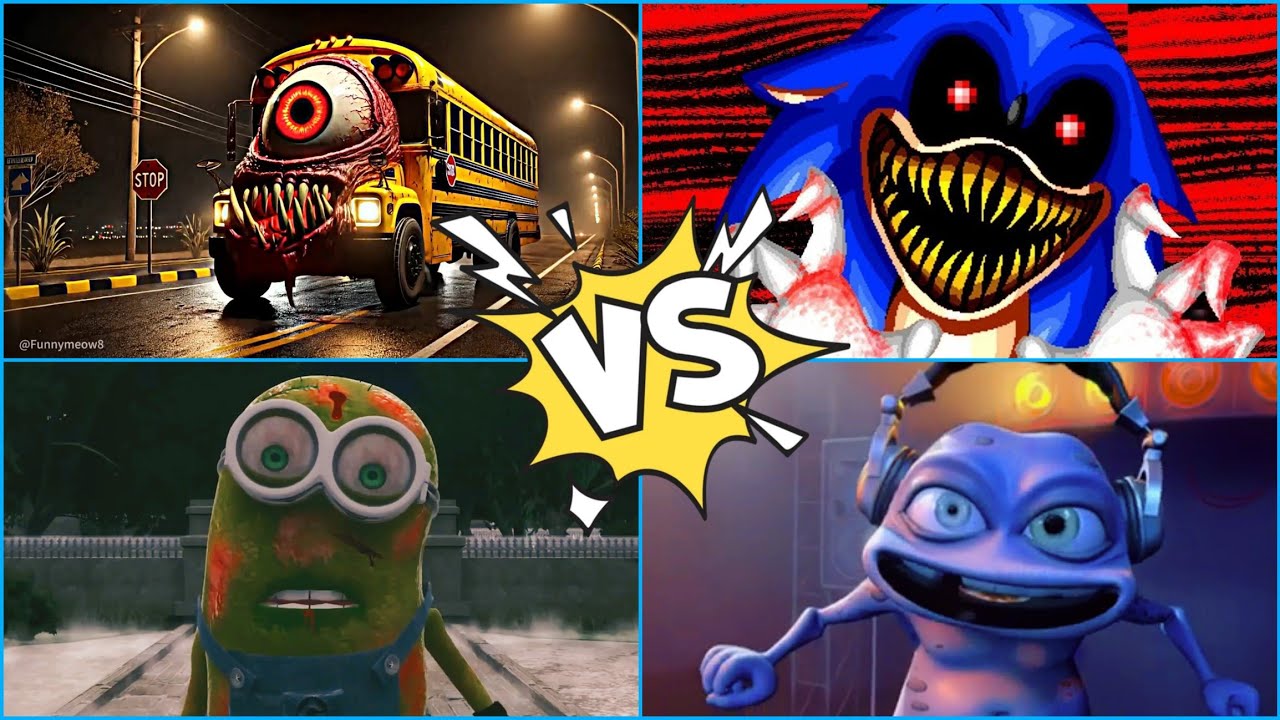 Sonic.EXE 🆚 Crazy Frog 🆚 Minions 🆚  Giant Monster Bus ._coffin dance #part5