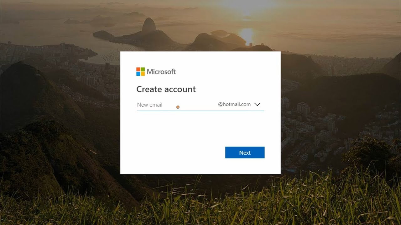 Creating a Microsoft outlook / hotmail account