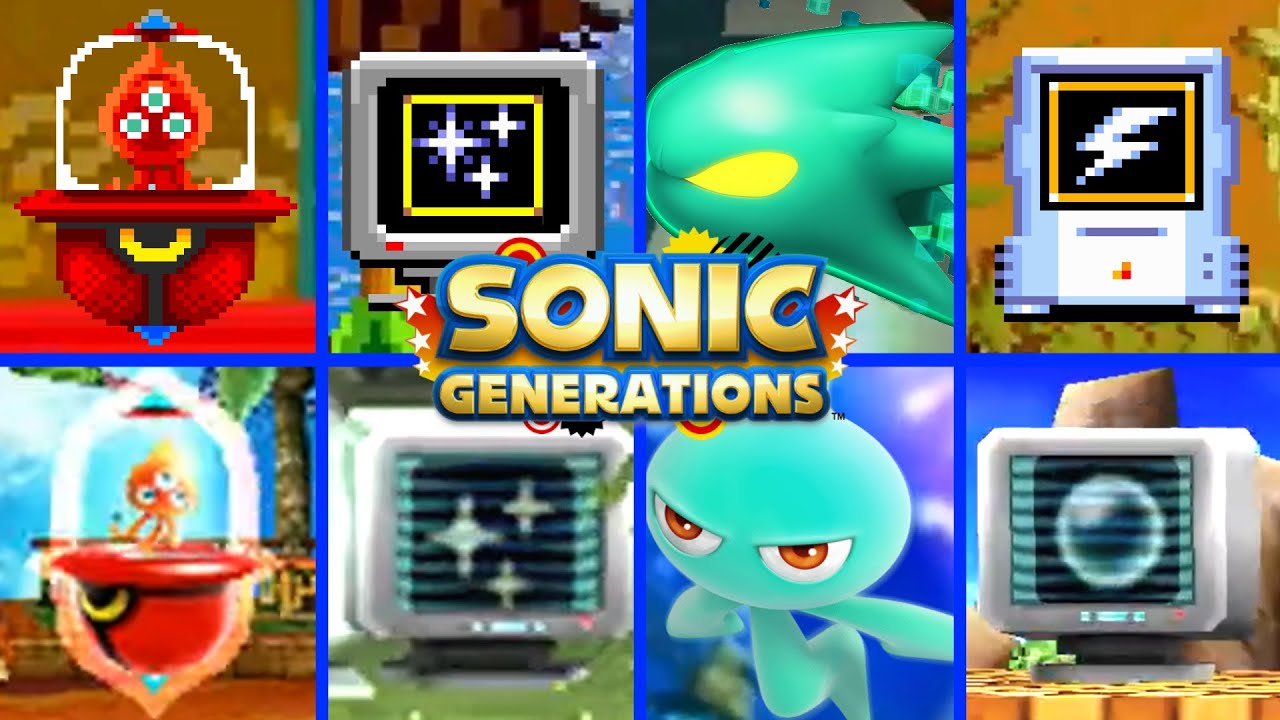Sonic Generations (3DS Version): All Powerups Origins