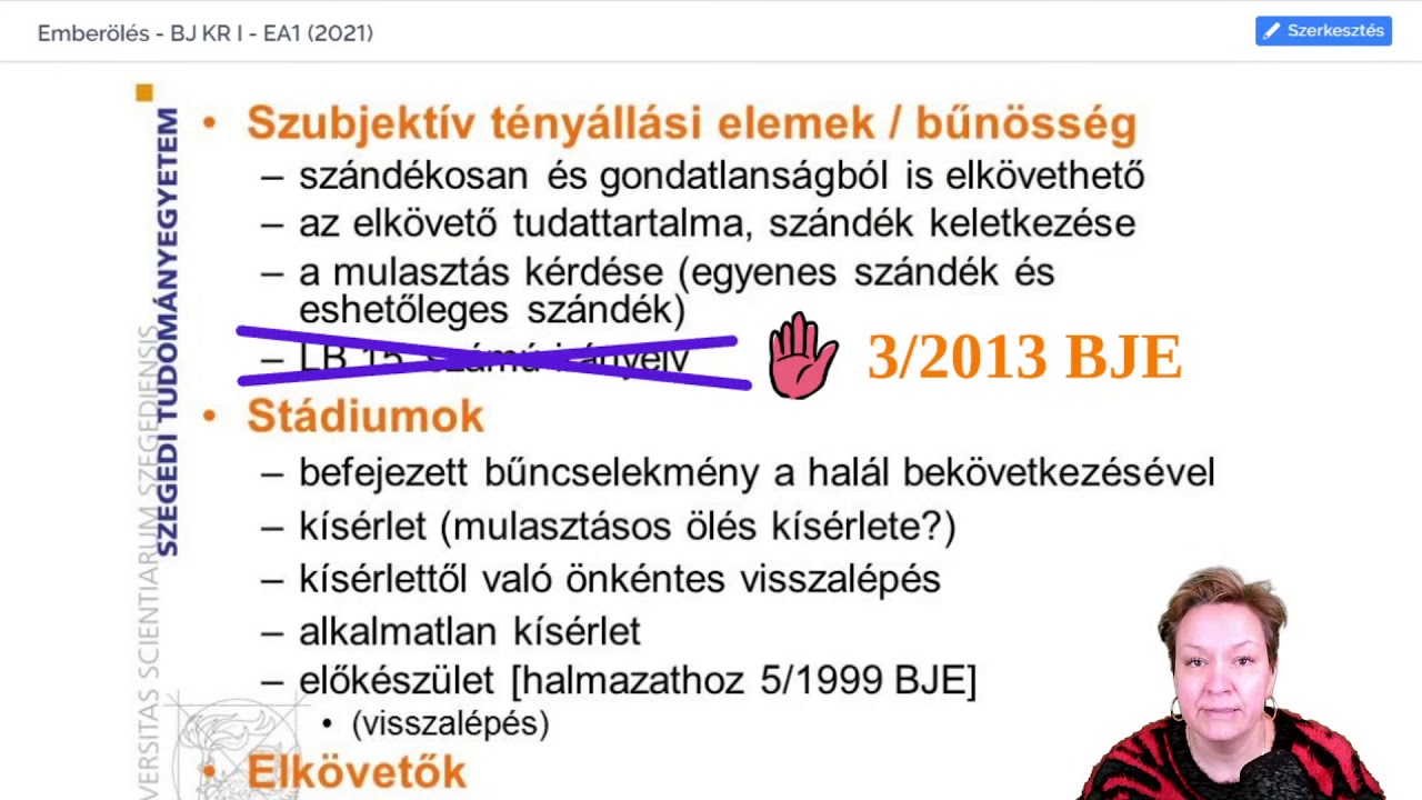 Bűnügyi Tudományok Intézete SZTE élő közvetítése - BJ KR I - 2. EA (első rész)