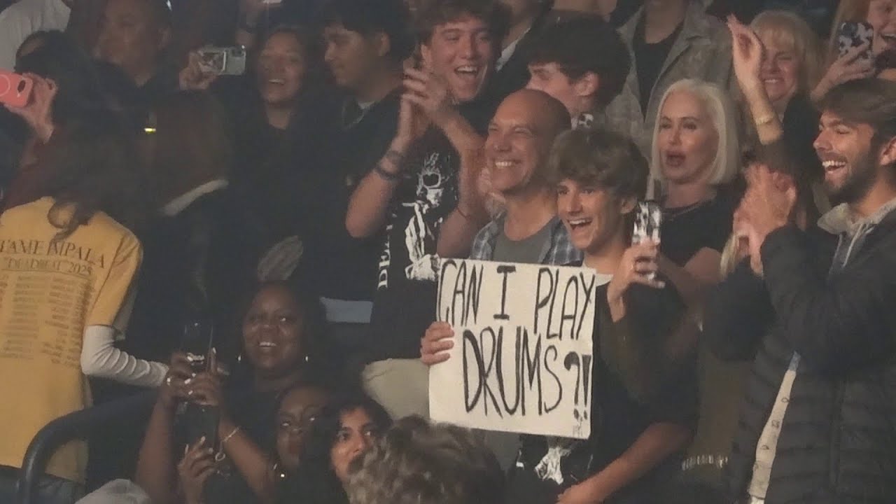 Tame Impala Invites Fan to Play Drums for 'Half Glass of Wine' in Oakland!