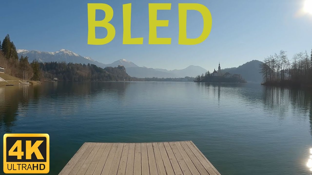 Bled, Slovenia | Virtual walking tour around lake | [4k] [ASMR gravel walking sounds]