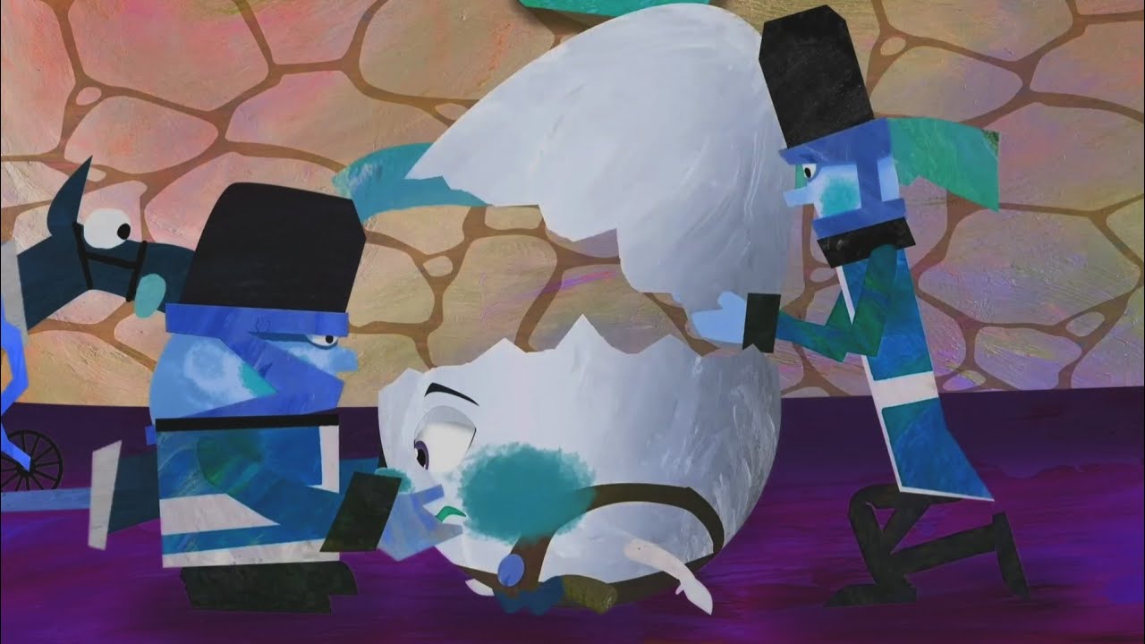 The egg Humpty turns into pieces//Sparta pitch/ Sponsored by: Gamavision Csupo effects