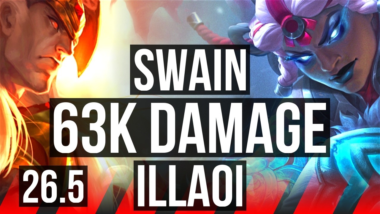 SWAIN vs ILLAOI (TOP) | 63K damage, Good KDA: 13/3/21, 5k gold comeback | EUW Master | 26.5