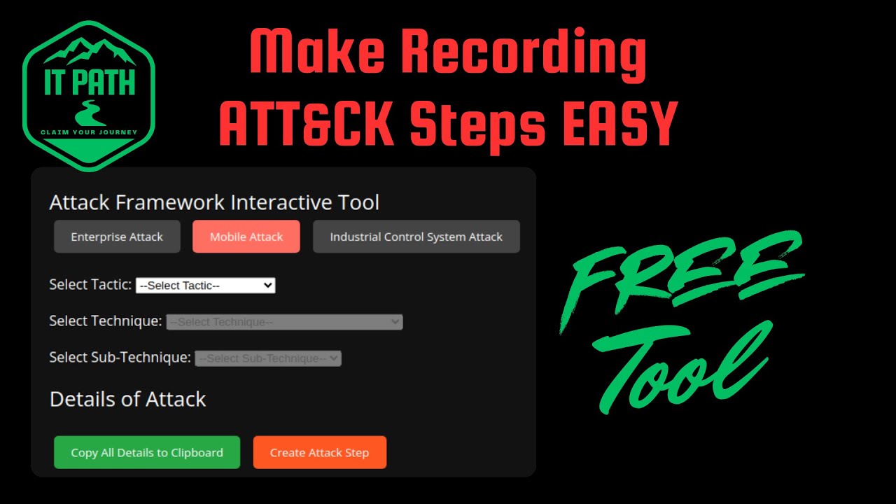 Interactive MITRE ATT&CK Framework Tool: Build and Visualize Attack Steps FREE TOOL