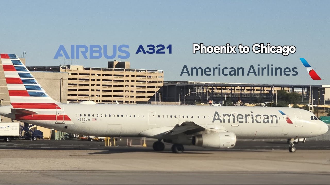 [4k60fps] Flying to Chicago from Phoenix on American Airbus A321 +  Centurion lounge at PHX