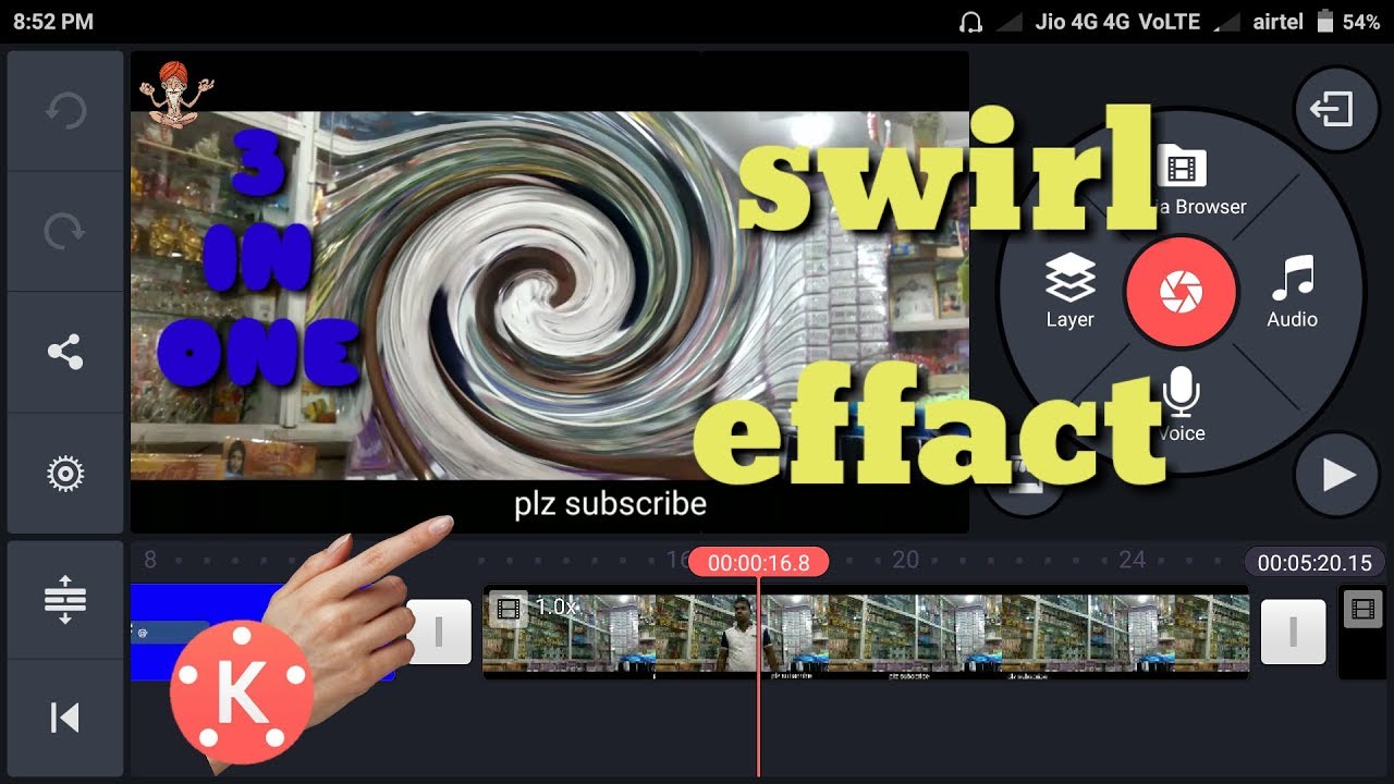Kinemaster video editing best swirl effact, cinematic, text scrolling
