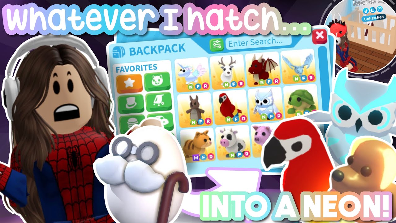 Turning WHATEVER I HATCH INTO A NEON?! | Adopt Me 2025!