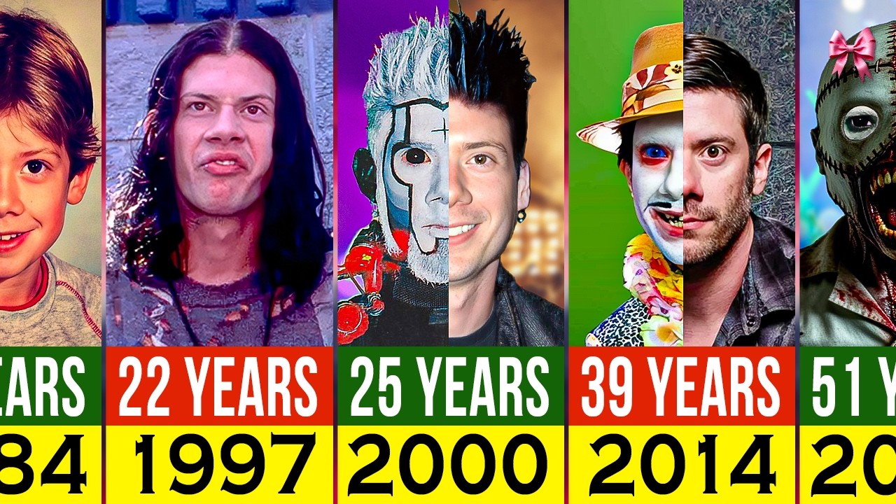 Wes Borland из Limp Bizkit Трансформация от 2 до 50 лет