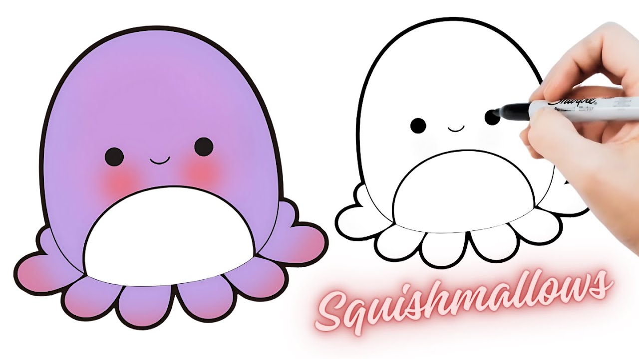 💗Kuinka piirtää Squishmallows (CUTE OCTOPUS) - Erittäin helppo piirtäminen