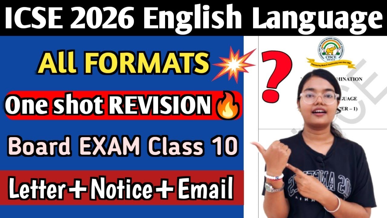 ICSE 2026 English Language | All FORMATS One Shot REVISION | Letter, Notice & Email | Class 10🔥