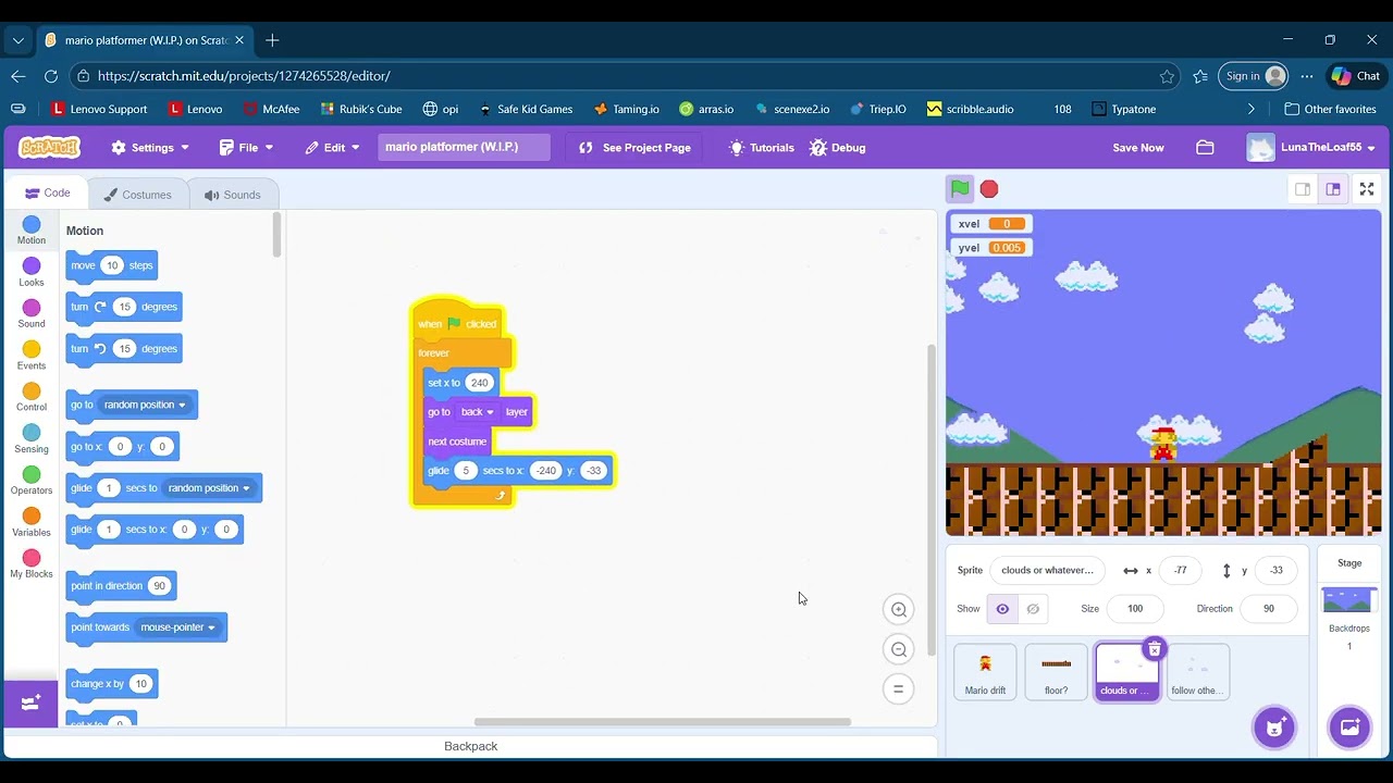 Mario scratch game work in progress