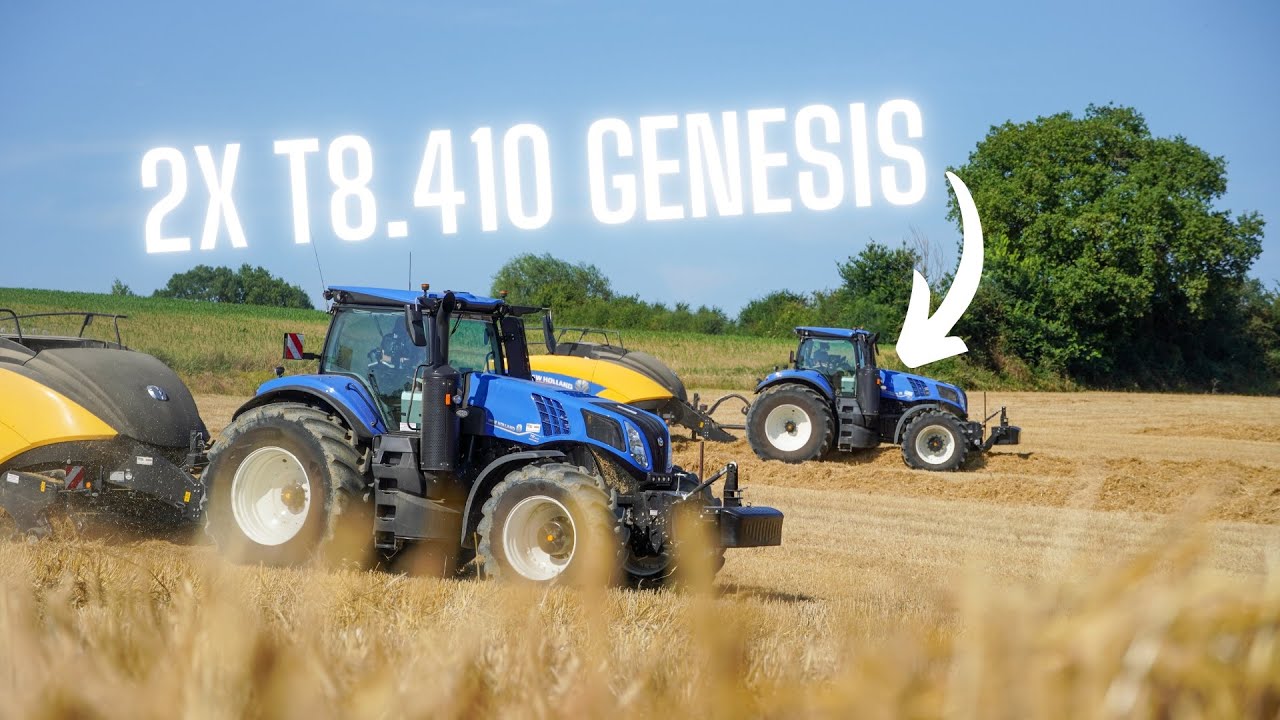 2x New Holland T8.410 Genesis & BigBaler 1290 | Paille 2024 Full New Holland