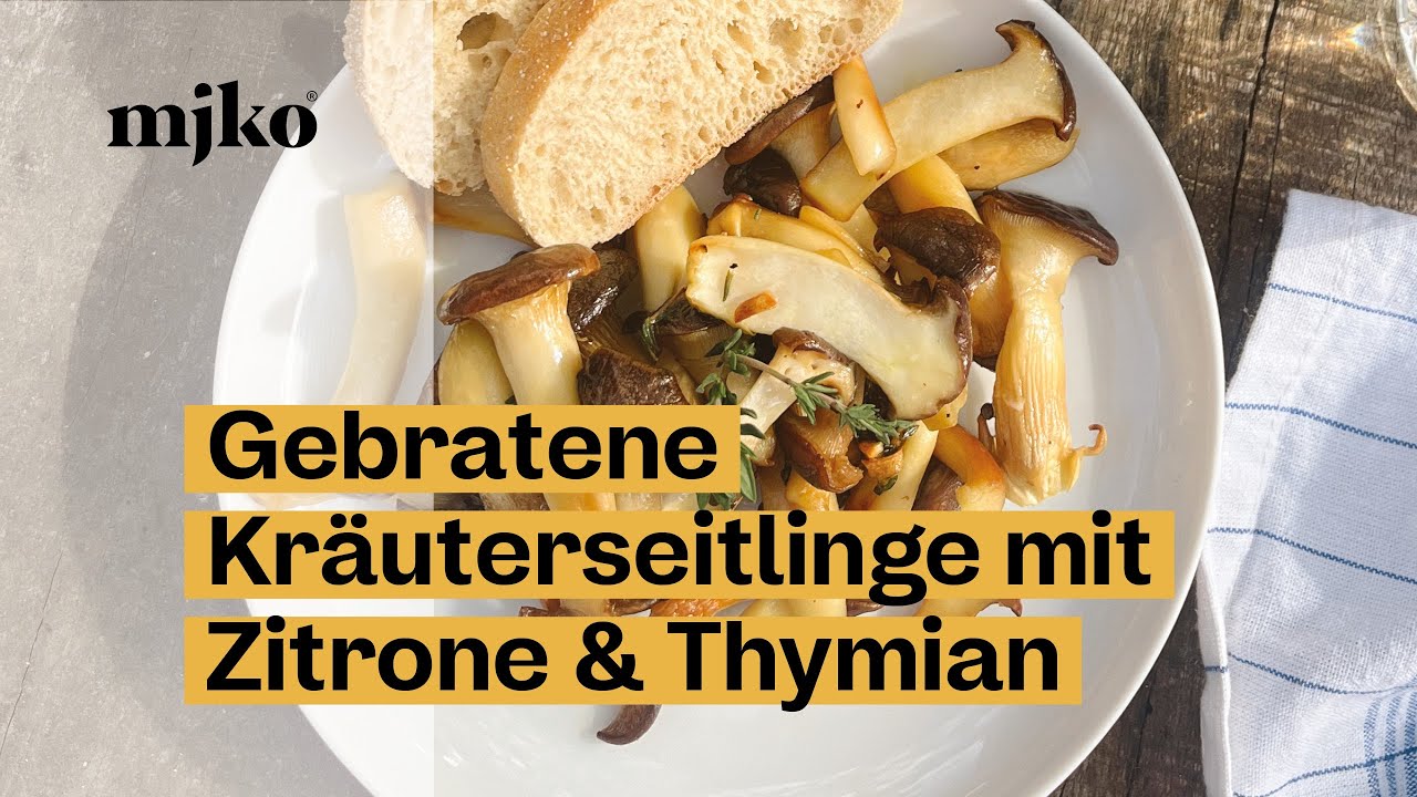 Kräuterseitlinge zubereiten | Vegan, einfach und so lecker: Gebratene Kräuterseitlinge mit Thymian