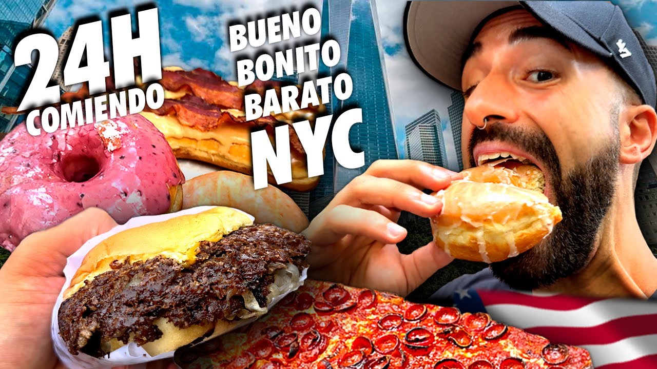 ¿CUÁNTO DINERO? l 24 HORAS COMIENDO en la CIUDAD MÁS CARA de USA *¿Dónde comer barato en Nueva York?