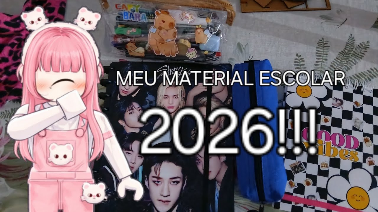 MOSTRANDO MEU MATERIAL ESCOLAR 2026!