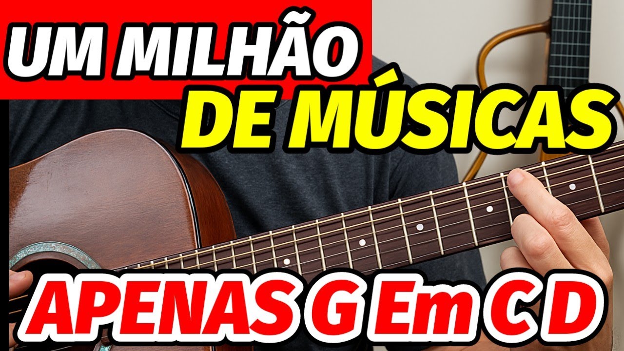 🎸Como TOCAR 1 MILHÃO de MÚSICAS no VIOLÃO usando apenas G Em C D (Com PDF)