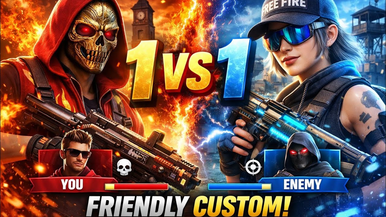 Friendly custom_1vs1🎯(freefire highlights#6)