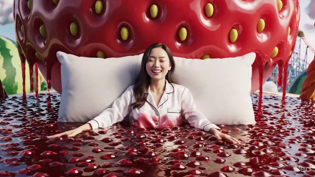 I Slept on GIANT FOOD Hanging in the Sky 😱🍕🍓 #asmr