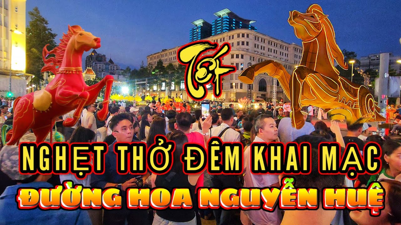 CHƯA TỪNG THẤY! Biển Người KẸT CỨNG Đường Hoa Nguyễn Huệ Tết 2026 Đêm Khai Mạc 15/2 | 4K