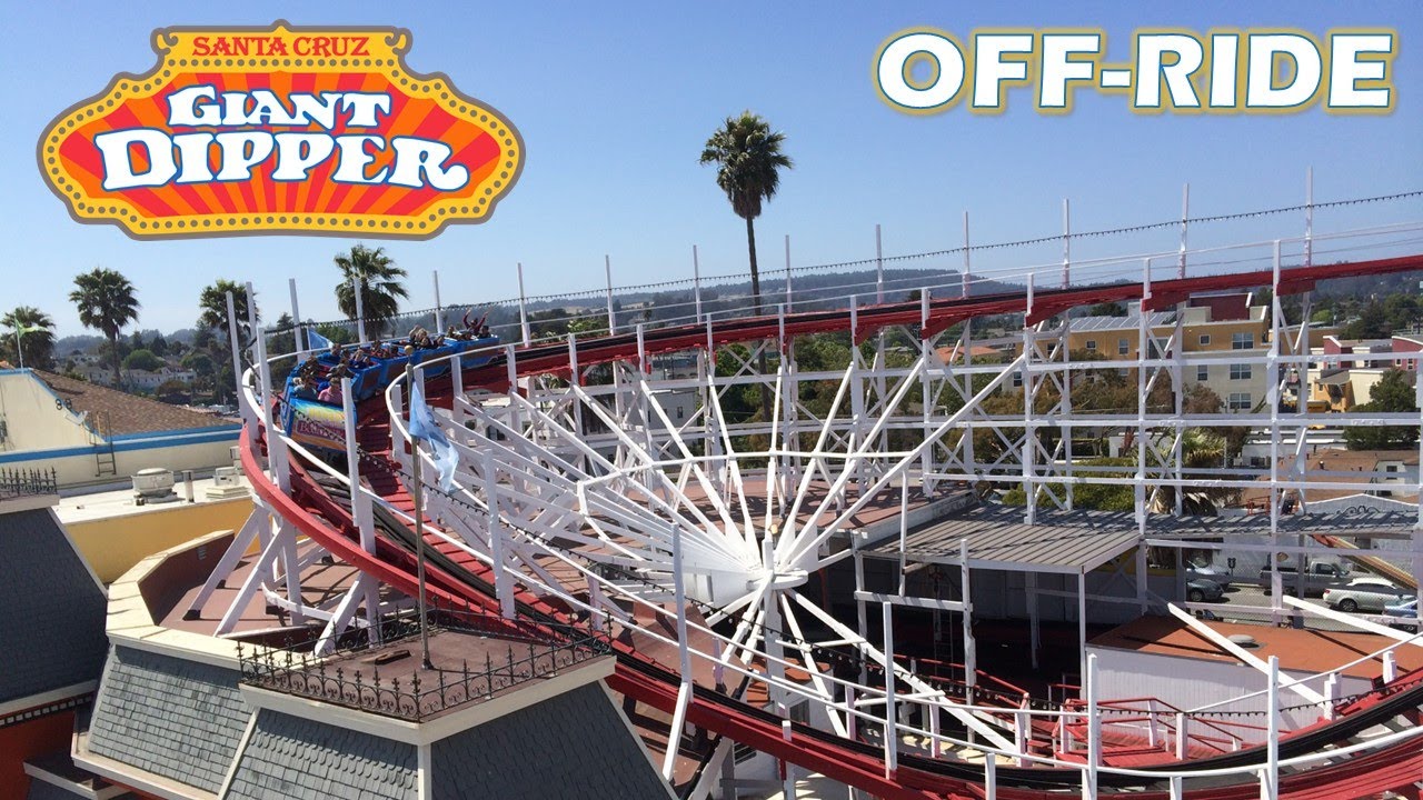 Giant Dipper Off-Ride Footage, Santa Cruz Beach Boardwalk Classic Wood Coaster | Non-Copyright