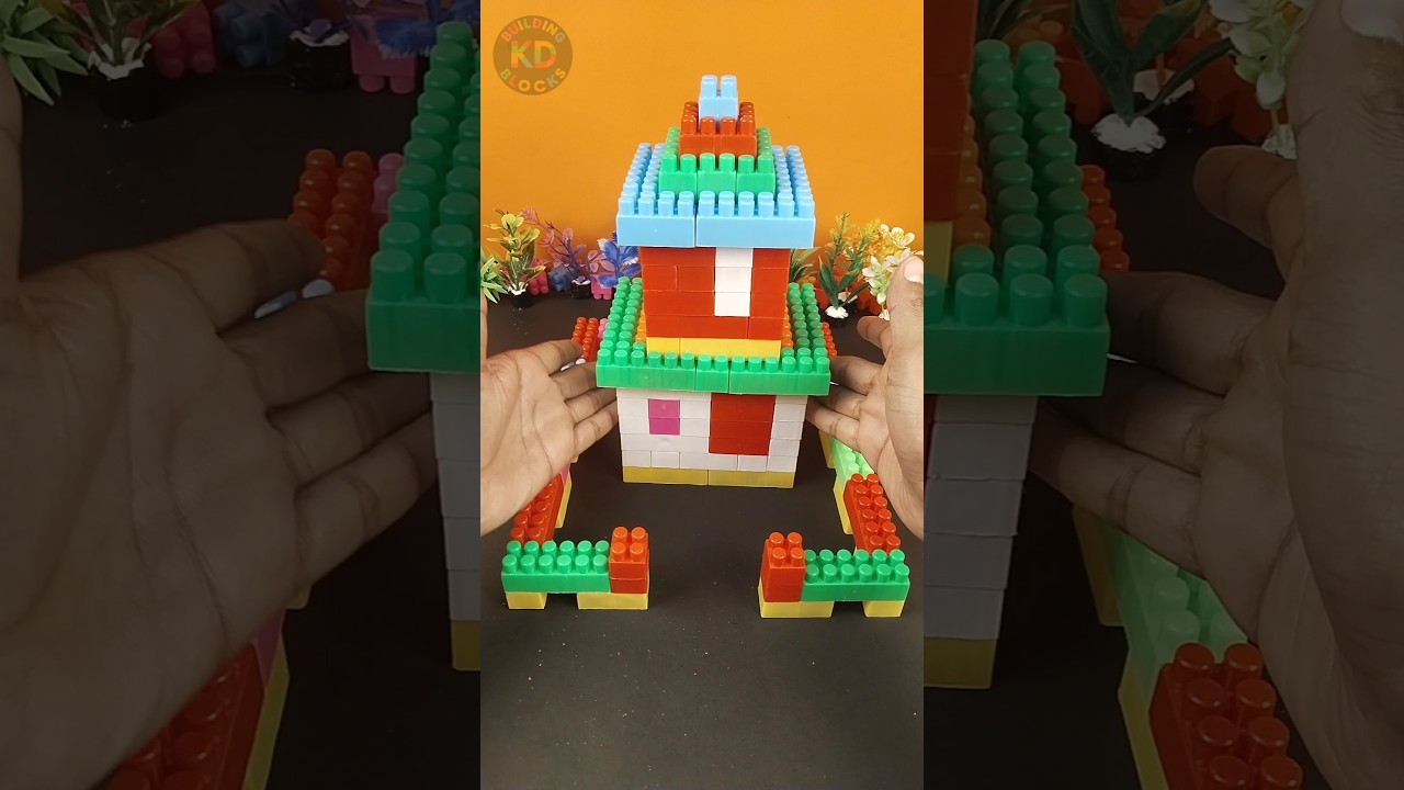 Relaxing ASMR: Two-story Block House Build | DIY Lego-Style House 