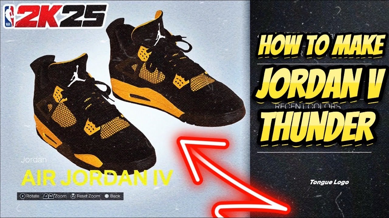 JAK STWORZYĆ Air Jordan 4 &bdquo;Thunder 2023&rdquo; W Kreatorze But&oacute;w NBA 2K25